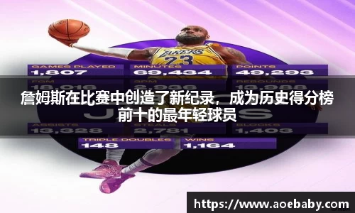 詹姆斯在比赛中创造了新纪录，成为历史得分榜前十的最年轻球员